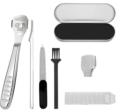 16 Piezas Raspador de Pie Set, 1 Removedor de Callos y 1 Cabezal Cortante y 1 Raspador y 10 Cuchillas Reemplazables y 1 Caja Almacenamiento y 1 Lima Uñas y 1 Cepillo Limpieza, Cuchillas para Callos