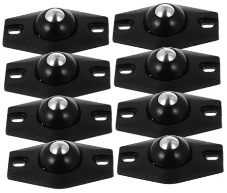 ERINGOGO 8 Piezas polea de bolas pesado aparato rodillos ruedas equipaje ruedas para muebles pequeños pelota castor control deslizante rueda universal ser deslizar mini acero plastico Black
