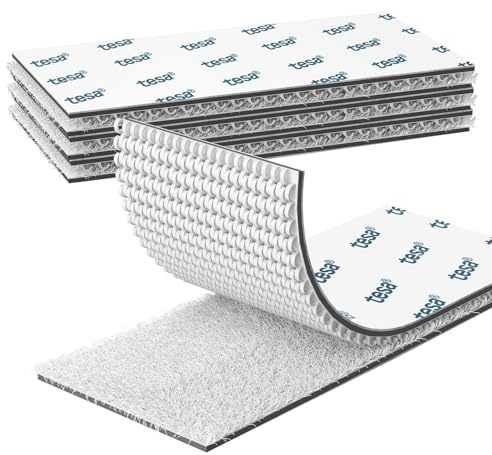 Emitever Picture Hanging Strips - 4 Pairs 50mm x 100mm Heavy Duty Double Sided Sticky Tape, No Damage Self Adhesive Strips, Hook and Loop Strong Mounting Tape, White