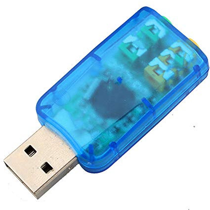 Keenso USB 2.0 Virtual External MIC -Speaker Card Adapter, Plug and Play 3D 5.1 Channel for PC, Jack for Loudspeakers/headphones/microphone, USB Sound Cards for Computers