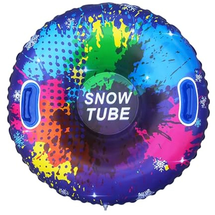 Trineo inflable de nieve de 95 cm para adultos y niños, trineo inflable con asas para trineo, patinaje, esquí, invierno, nieve, juguete