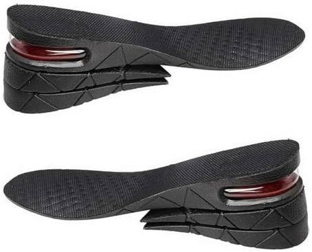 Plantillas para Aumentar Altura,Plantillas Altura Hombre y Mujer,Plantilla Elásticas para Zapatos con Absorción de Impactos,Invisibles Plantilla de Aumento Altura Almohadillas 3 Capas 3-7 cm,Negro