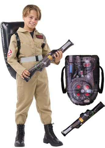 Funidelia Ghostbusters Kostüm für Jungen und Mädchen, Offizielle Lizenz, Größe 5-6 Jahre Film und Serien, Gespenst - Verkleidung für Kinder für Partys, Karneval und Halloween