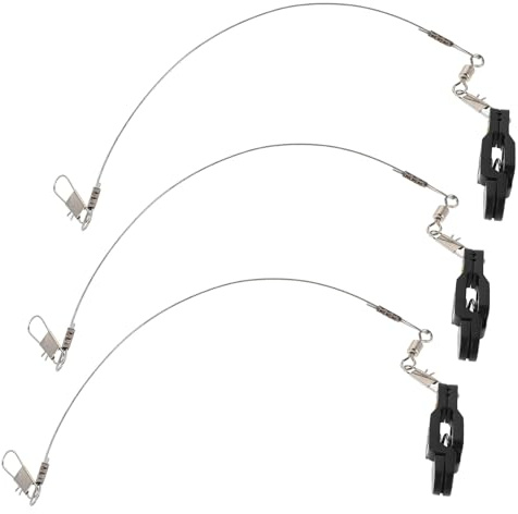 Alipis 3 Pezzi Kit Moschettoni da Pesca in Acciaio con Girella e Blocco Rapido Connettori Resistenti per Esche in Acqua Salata Clip Sicurezza per Pesca Marittima
