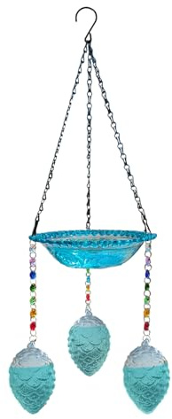 MFYOUPK Mangeoire À Colibris en Verre | avec 3 Pots en Verre pour Eau | Bain d'oiseaux Bol d'eau pour Extérieur - pour Allée Patio Pelouse Balcon Terrasse Extérieur Aménagement Paysager