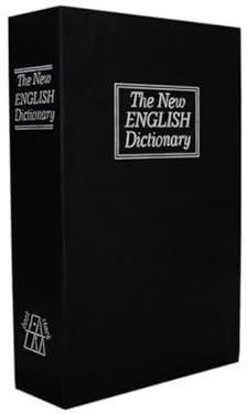Home Dictionary Book Safe Metal Lock Box with Combination Lock, Secret Hidden Storage for Valuables, Black