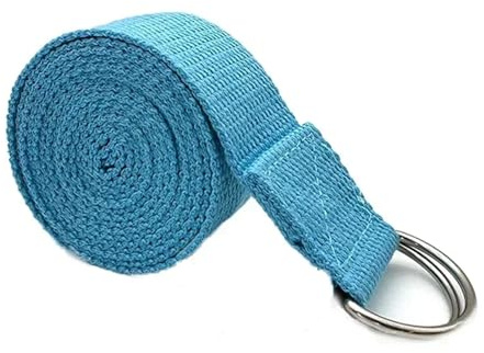 Yogabelt 183 x 3,8 cm yogabälte bomull träning yoga bälte justerbart vävt stretch D-ring spänne fitness stretching band pilates rep för stretchövningar (färg 3)
