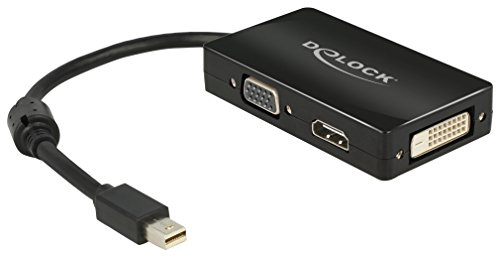 Delock 62631 Adapterkabel mini DisplayPort 1.1 Stecker > 1 x VGA + 1 x HDMI + 1 x DVI 24+1 schwarz
