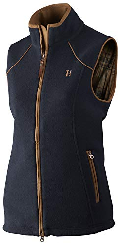 Eiskila Sandhem Gilet foderato in pile da donna scuro mélange – Gilet da caccia antivento da donna in pile Polartec® Blu scuro mélange XL