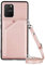 PekaTech Handykette für Samsung Galaxy S10 Lite / A91, PU-Leder Hülle- Handyhülle mit Band zum Umhängen - Klapptasche Handytasche Case mit Handy-Kette, Kartenfach und Portmonee, Roségold