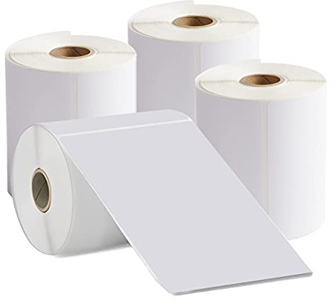 MFLABEL 4 Rolls 1000 Labels 4” X 6”(101mm x 152mm) Direct Thermal Labels, 250 Labels Per Roll, Permanent Adhesive, White Mailing Postage Shipping Labels for Thermal Printer