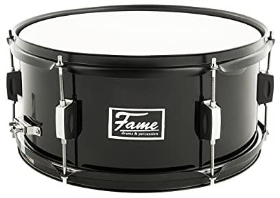 Fame First Step Snare Drum, 14x6.5, Piano Black, Mischholz Kessel, Robuste Stahlspannreifen, 6 Spannschrauben, Ideal für Anfänger und Musikschulen