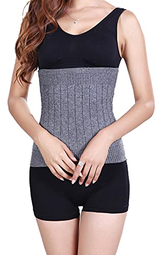 YUPPIE TONE Calentador de riñones de cachemira, elástico, para mujer, gris, L