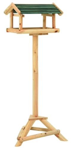 vidaXL Bois de Sapin Massif Mangeoire à Oiseaux et Support 37x28x100 cm Jardin