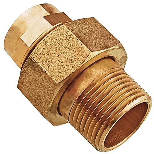 MegaHaustechnik Löt Fitting 4331G Verschraubung flachdichtend i-AG Muffe zum Löten für Kupfer Rohr Außendurchmesser 22mm mit 3/4 Rohr Zoll Außengewinde Anschluss Trinkwasser geeignet Gewinde