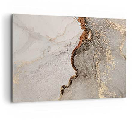 Wandbilder Dekoration Wohnzimmer Stein Sand Abstraktion Bilder auf Leinwand 120x80cm Leinwandbild Schlafzimmer Küche Deko Wand Kunstdruck Art Groß XXL Wanddeko Bild Wall Decor Canvas AA120x80-4778