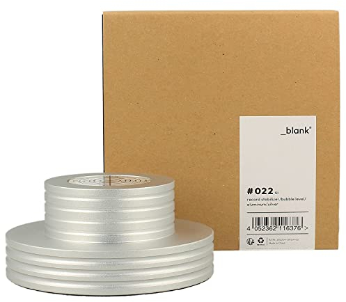 _blank #022si | Stabilisator für Schallplattenspieler | integrierte Libelle | Plattengewicht | Aluminium | Silber | 306g Auflagegewicht