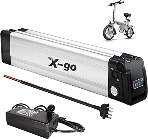Ebike Akku Fahrradbatterie 24V / 36V / 48V, 10Ah / 13Ah / 15Ah für 750W 500W 250W 200W Fahrradmotor, mit 2A Ladegerät, tragbarem Griff Licht 2-Pin/4Pin Grundplatte (36V 10AH 4PIN)