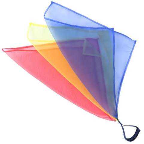 Whakano 1 styck tricolor-jongleringshanddukar silkesdukar 30 x 30 cm, Performance danshanddukar, gymnastiktäckare, jongleringshanddukar, sjalar för dans, jonglering, sensoriska danshanddukar,