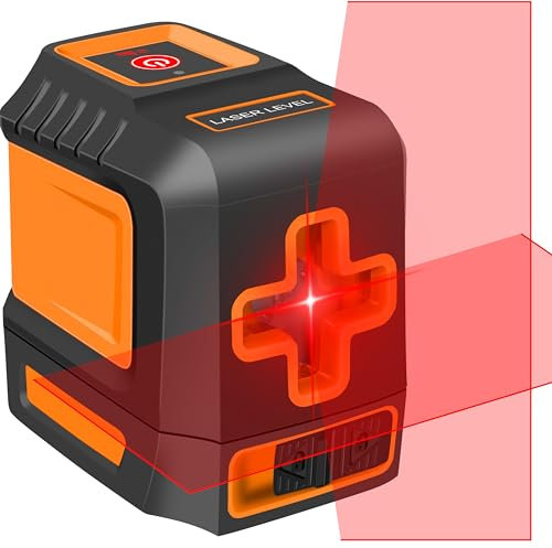 S.Fine Kreuzlinienlaser Selbstnivellierend Grün/Rot, IP54 Wasserfest mit Einstellbarer Helligkeit, für Bilder Aufhängen, Fliesenlegen, Bauarbeiten, Heimwerker, Renovierung