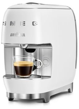 Lavazza Smeg 18001434 Pod Coffee Machine, Quick Heating, Removable Drip Tray, 1.4L, 1450W, Cream