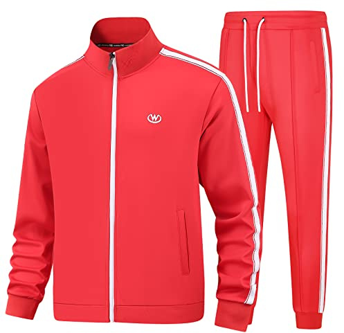 BASICDOT Men's Tracksuits Set Long Sleeve Causal Full Zip Running Sports Sweatsuit for Men 2 Piece Outfits 3605-L