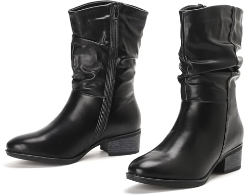 Putu Botines Mujer de Moda con Tacón Ancho Cómodo y Bloque Estable 39