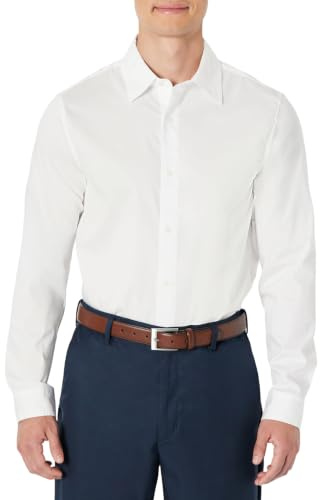 Amazon Essentials Men's Slim Fit Long Sleeve Wrinkle Resistant Stretch Dress Shirt