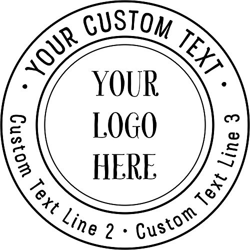 Custom Logo Double Round Border Stamp - 3 Lines of Text - Self-Inking Stamper - Rubber Personalized Stamp - Stamps for Local Business - Personalized Business Stamps