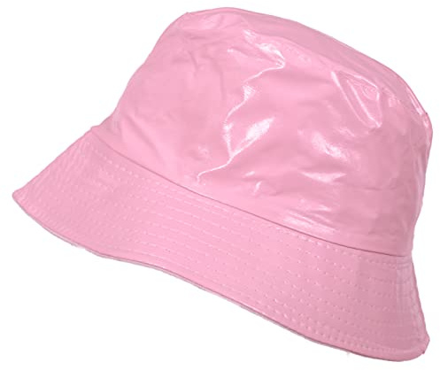 Toutacoo, Waterproof Vinyl Bucket Rain Hat (13-Plain Light Pink)