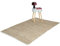 Relaxdays Läufer, Jute & Baumwolle, 120x180 cm, Teppich für Flur, Küche, Schlafzimmer, rutschfest, Karomuster, Hellbraun, 120 x 180cm