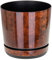 KORAD Wood Effect Indoor Plant Pots with Saucer and Drainage Holes, Round, Modern and Decorative Flowerpot for All Houseplants, 6 sizes, 25 colours(18 cm - 7 inches)