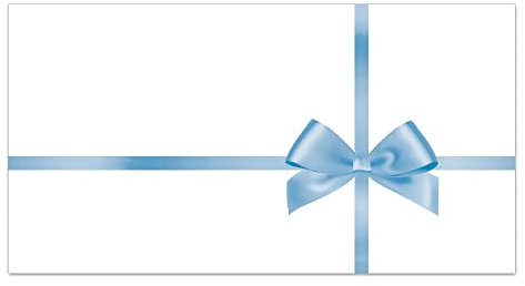 50 Geschenk-Briefumschläge (DIN Lang) für Gutscheine mit Schlaufenmotiv Weiss/Blau Briefhüllen, Kuverts, Umschläge