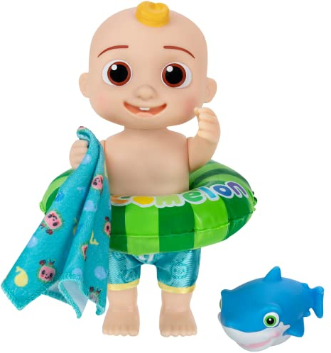 CoComelon - Splish Splash JJ Doll- with Shark Bath Squirter and Water Accessories Water Play - Toys for Kids and Preschoolers - Amazon Exclusive