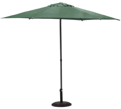 Hespéride - Parasol Droit Rond Soya Vert - D2,7m - Haute Protection UV, Toile Amovible Déperlante et Orientable - Structure en Acier Traité Antirouille