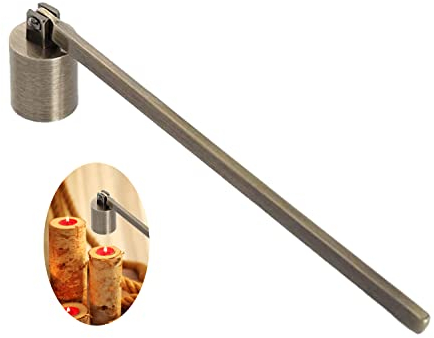CC wonderland zone Kerzenlöscher-Candle Extinguisher–Dochtlöscher - Zubehör mit langem Griff Qualität Edelstahl Gefertigt Candle Snuffer,Bronze(Zylindrische Form)