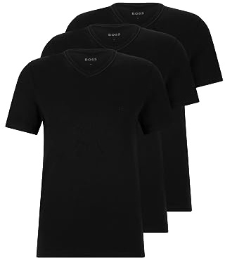 Boss 3-Pack V Neck Jersey T-Shirts Camiseta, Noche Negra, X-Large para Hombre