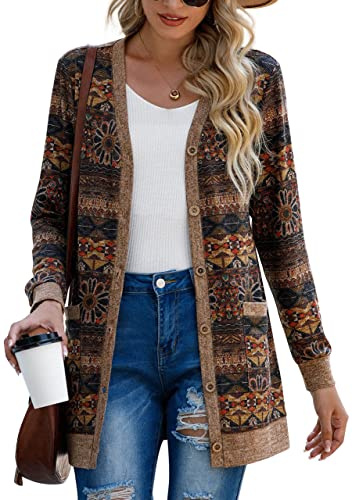 GRECERELLE Chaleco Mujer Cárdigan Largo con Cuello en V, Apertura en el Delantero, Mangas Largas, Bolsillos para un Estilo Elegante Adaptado a Todas Las Estaciones, L