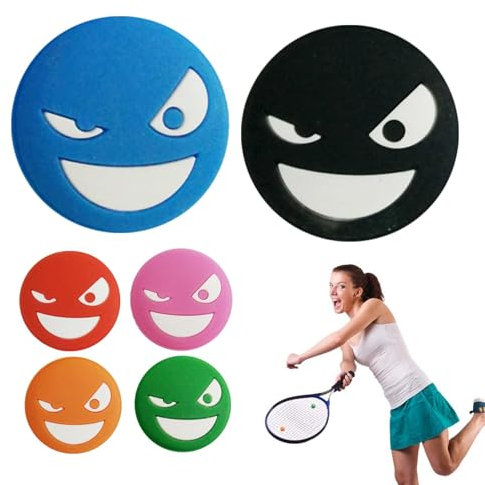Wisylizv Tennis vibrationsdämpare – 6 st silikon ansiktsracket stötdämpare, anti-vibration sporttillbehör för ledskydd