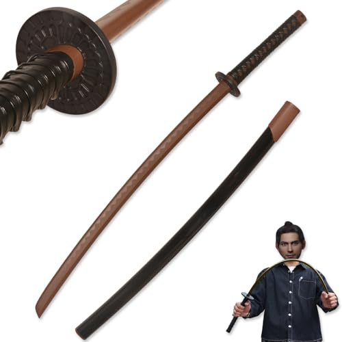 Polypropylene Training Martial Sword，Brown Practice Katana Sword，Practice Katana with Sheath，Training Katana for Practice