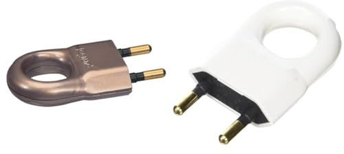 LEGRAND - Fiche plastique 2P 6A avec anneau d'extraction finition bronze avec Fiche plastique 2P 6A avec anneau d'extraction - blanc