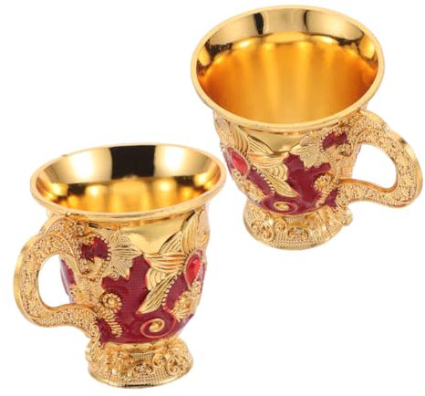 MUCKLILY Lot De 2 Tasses Purificatrices D'Eau Calice Royal Tasse En Décorations De Fête Médiévales Banquet Calice Rétro Calice Vintage Tasses À Vin Théière En Alliage De