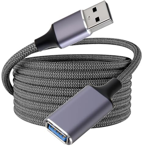 Vryth USB Extension Cable 5M, Long USB2.0 A Male to A Female Charging and Syncing USB Extender Cord for Printer, CCTV, Webcam, Mouse, Keyboard, Card Reader, Flash Drive, Hard Drive, Disk