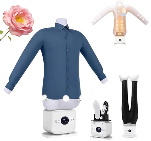 Automatisk strykning, handsfree-strykmaskin, 360° torkning/strykning, snabbtorkande på 8 minuter, skonsam justering för alla tyger, 001