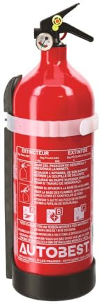 Autobest Extincteur 2kg à poudre classe ABC avec manomètre