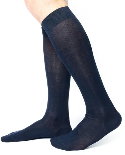 Ciocca Calze uomo lunghe, pregiato cotone 100% FILO DI SCOZIA - Calzini 6 Paia - tre taglie - Resistenti - Eleganti [310_085_125_A]