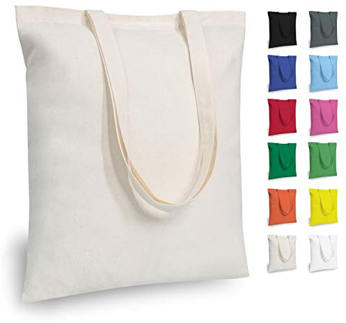 TOPDesign 6 | 12 | 24 | 48 | 192 Pack Economical Cotton Tote Bags, Lightweight Medium Reusable Grocery Shopping Cloth Bags, Suitable for DIY, Advertising, Promotion, Gift, Activity (6-Pack)