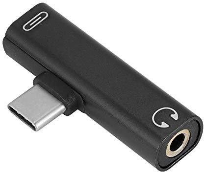 Yunseity Adattatore per Cuffie e Caricabatterie da USB C 2 in 1 a 3,5 Mm, Carica e Ascolta Musica Contemporaneamente, Compatibile con Dispositivi con Porta USB C, per ECC.(Nero)