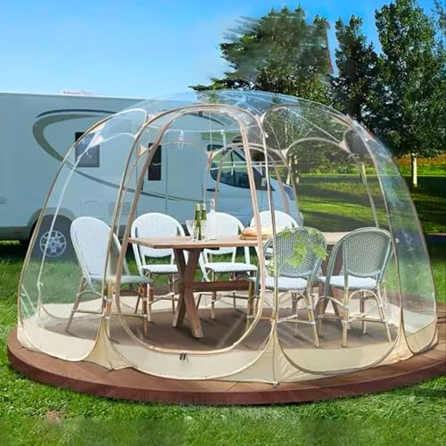 Vikbart utomhustransparent tält, bärbart bubbeltält i pvc, vattentätt, popup-stjärntält, bubbeltält, åttakantigt stativstöd, dörrgardin kan dras in 3.6 * 3.6M