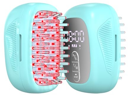 KTS Haarwuchs Laser Kamm, Laserlicht-Therapie Haarwachstum Gerät, Rotlicht Therapie Fördern Nachwachsen Haare für Männer und Frauen (Blue)